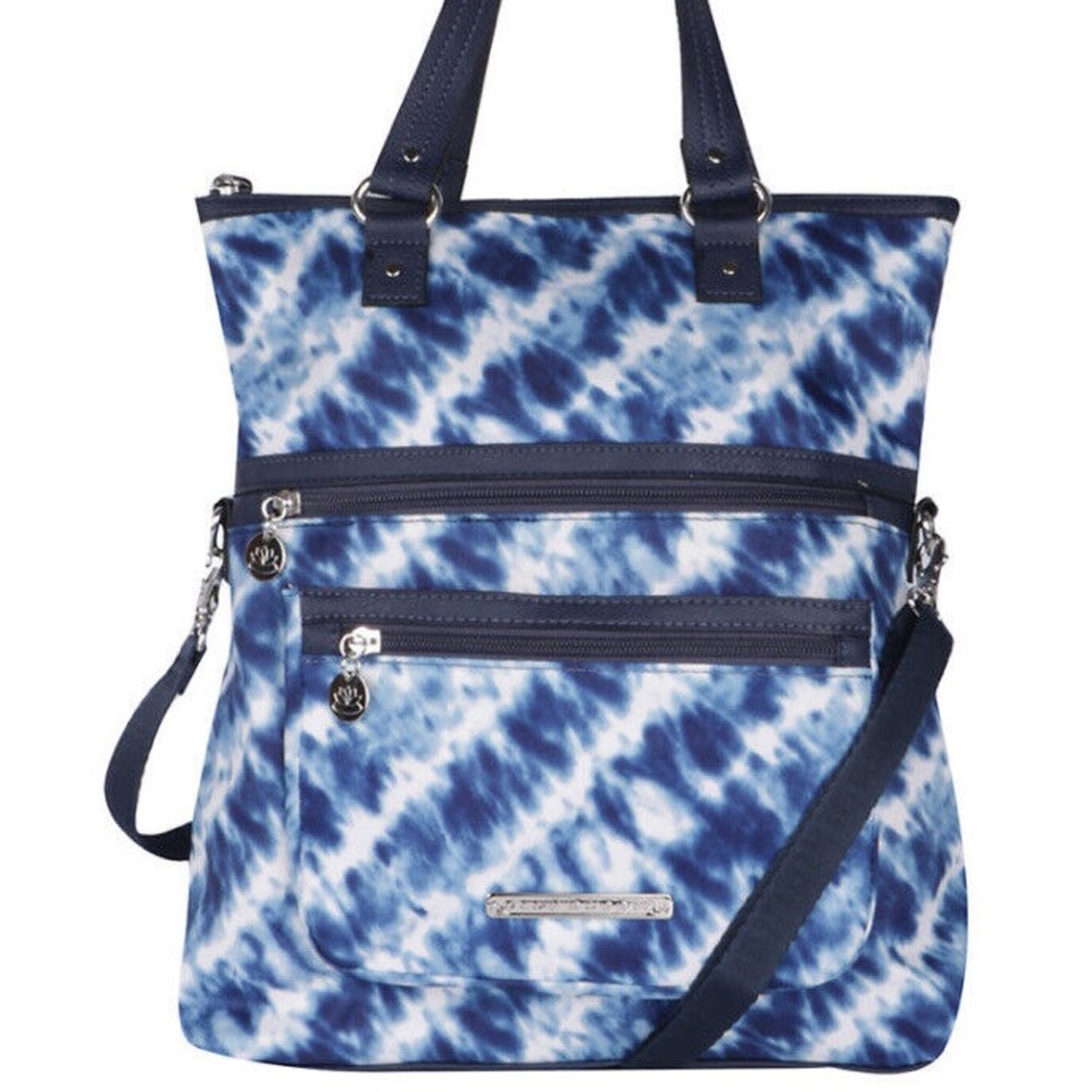 The dye blue lily bloom bag